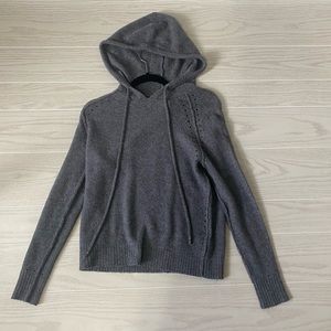 360 Cashmere grey knit hoodie